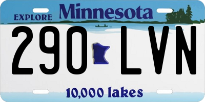 MN license plate 290LVN
