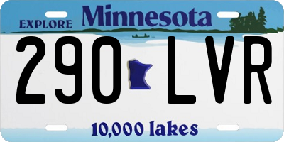 MN license plate 290LVR