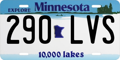 MN license plate 290LVS