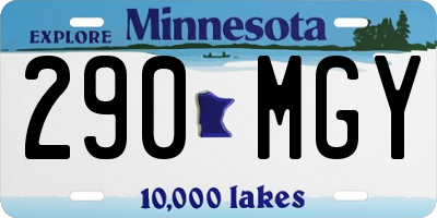 MN license plate 290MGY