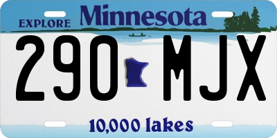 MN license plate 290MJX