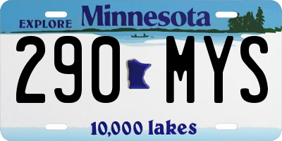 MN license plate 290MYS