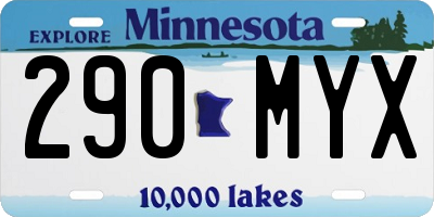 MN license plate 290MYX