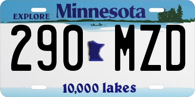MN license plate 290MZD