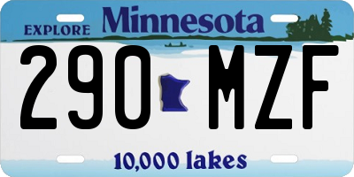 MN license plate 290MZF