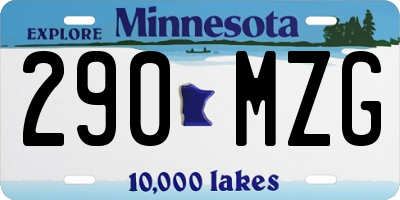 MN license plate 290MZG