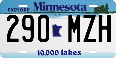 MN license plate 290MZH