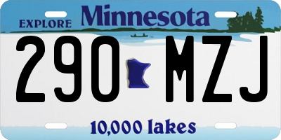 MN license plate 290MZJ