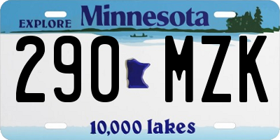 MN license plate 290MZK