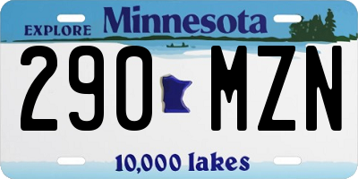 MN license plate 290MZN