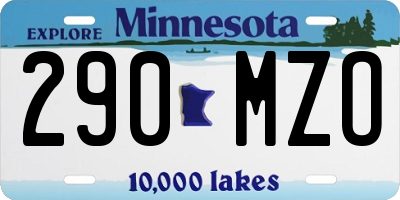 MN license plate 290MZO