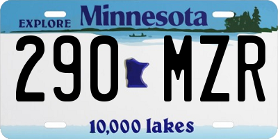 MN license plate 290MZR