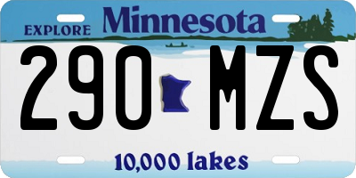 MN license plate 290MZS