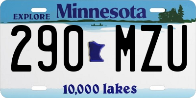 MN license plate 290MZU