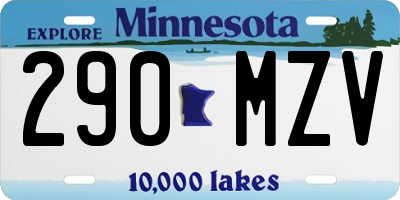 MN license plate 290MZV