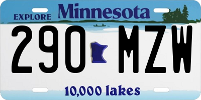 MN license plate 290MZW