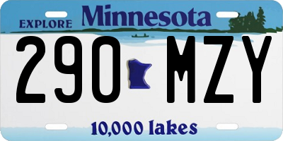 MN license plate 290MZY