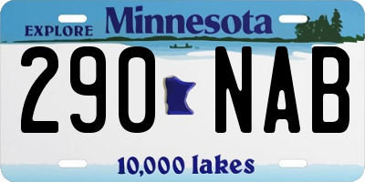 MN license plate 290NAB