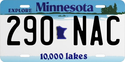 MN license plate 290NAC