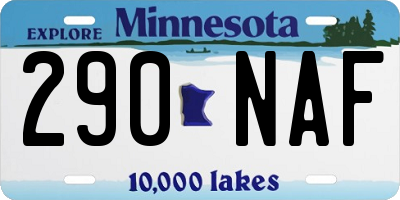 MN license plate 290NAF