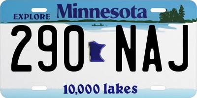 MN license plate 290NAJ