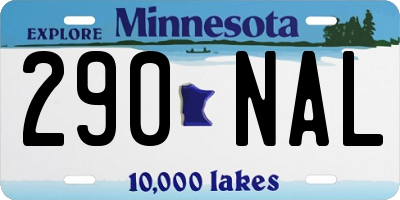 MN license plate 290NAL