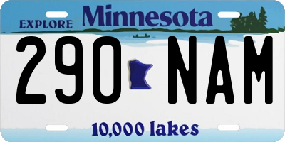 MN license plate 290NAM