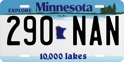 MN license plate 290NAN