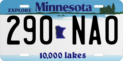 MN license plate 290NAO