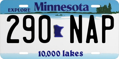 MN license plate 290NAP