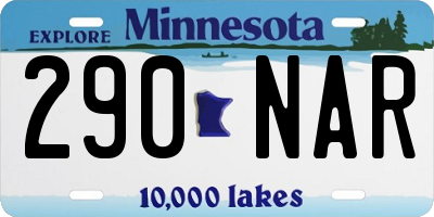 MN license plate 290NAR
