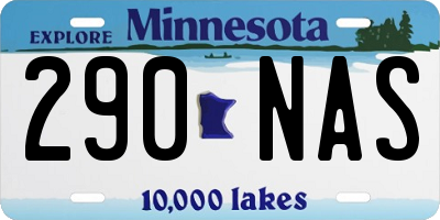 MN license plate 290NAS