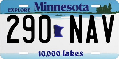 MN license plate 290NAV