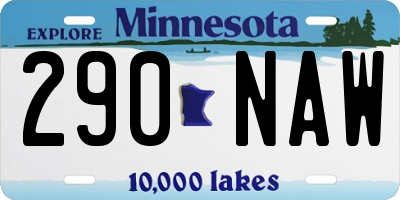 MN license plate 290NAW