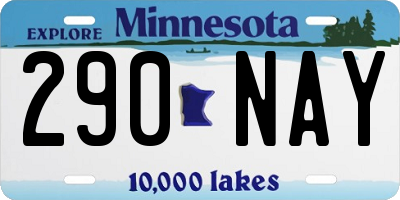 MN license plate 290NAY