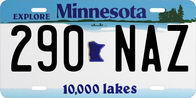 MN license plate 290NAZ