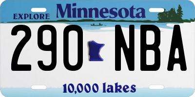 MN license plate 290NBA