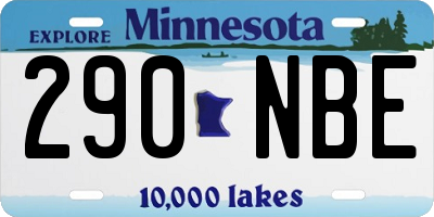 MN license plate 290NBE