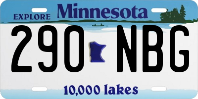 MN license plate 290NBG
