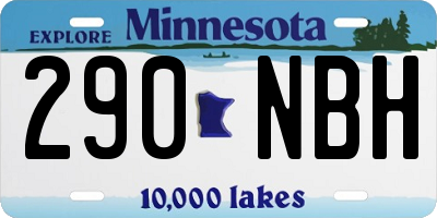 MN license plate 290NBH