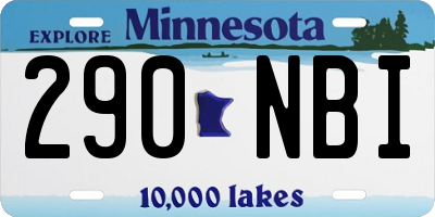 MN license plate 290NBI