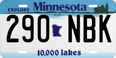 MN license plate 290NBK