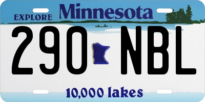 MN license plate 290NBL