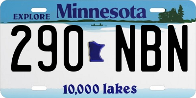 MN license plate 290NBN