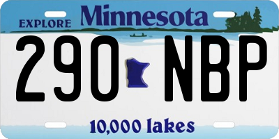 MN license plate 290NBP