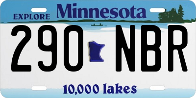 MN license plate 290NBR