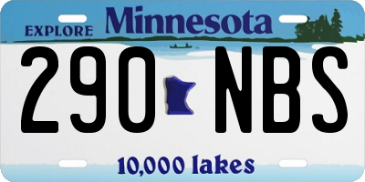 MN license plate 290NBS