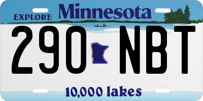 MN license plate 290NBT