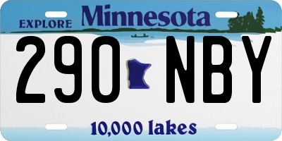 MN license plate 290NBY