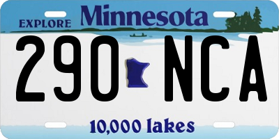 MN license plate 290NCA